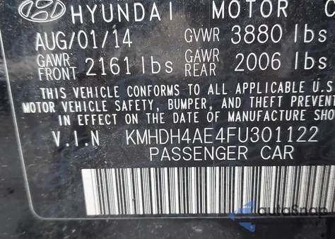 2015 Hyundai Elantra Se z USA, uszkodzony, nr VIN KMHDH4AE4FU301122